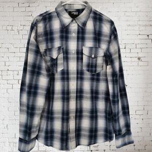 Urban Heritage Long Sleeve Casual Button Down Plaid Shirt - Sz L